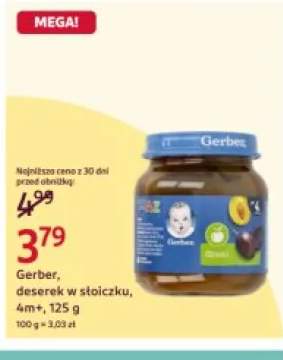 Deserek w słoiczku Gerber śliwki 4m+
