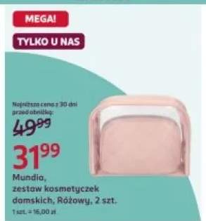 Zestaw kosmetyczek damskich Różowy Mundia