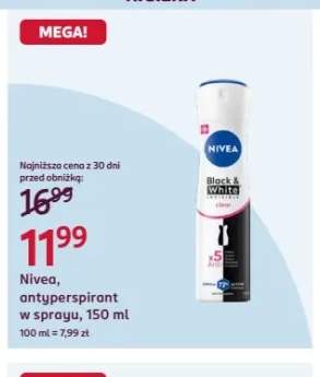Antyperspirant w sprayu Nivea Black & White invisible clear