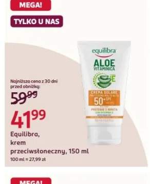 Krem przeciwsłoneczny Equilibra Aloe Vitaminica 50+ SPF