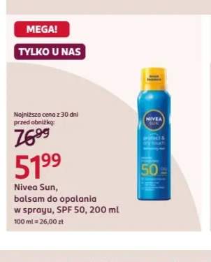 Balsam do opalania w sprayu Nivea Sun Protect & Dry Touch SPF 50
