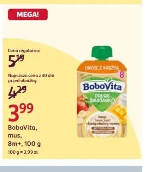 Mus BoboVita Drugie Śniadanko mango banan jogurt z kaszką orkiszową i owsianą