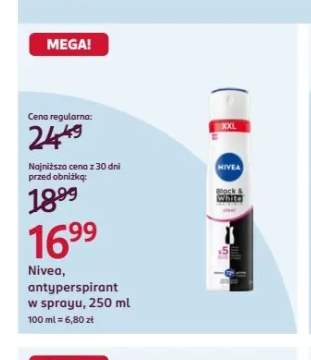 Antyperspirant w sprayu Nivea Black & White Invisible Clear