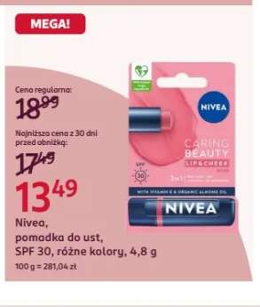 Pomadka do ust Nivea Caring Beauty SPF 30