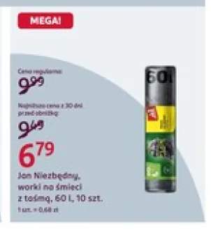 Worki na śmieci z taśmą 60 l Jan Niezbędny