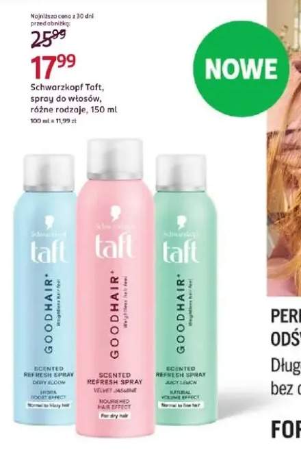 Spray do włosów Schwarzkopf Taft Dewy Bloom +2 warianty