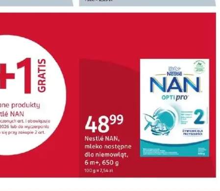 Mleko następne dla niemowląt 6 m+ Nestlé NAN